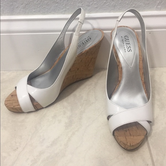 GUESS white wedges