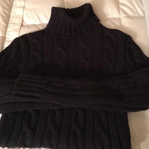 Ralph Lauren black cable knit turtle neck sweater