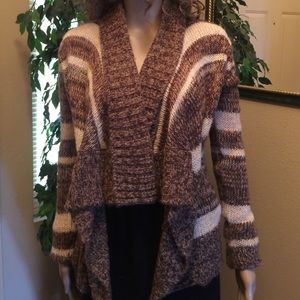 Brown & Off White Stripe Sweater sz sm