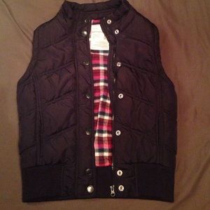 LIKE NEW Aeropostale Navy Puffy Vest Flannel Lined