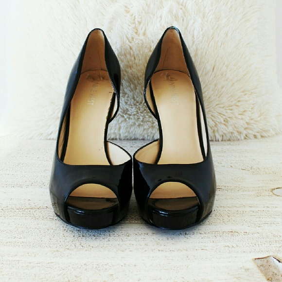 Ninewest Heels Pumps 10 Black Patent Leather sz 10