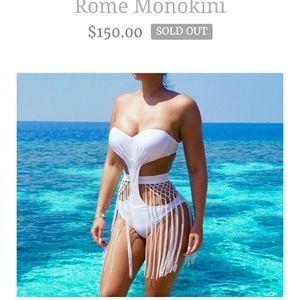 Azurra monokini with fringe belt