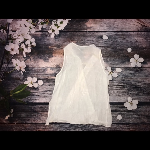 NWOT White Wrap Tank - Picture 2 of 4