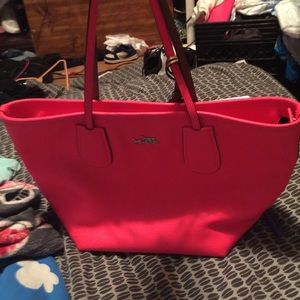 Coach neon taxi tote -pink