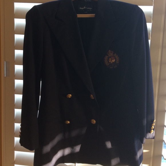 Used gently worn WOOL blue Ralph Lauren blazer