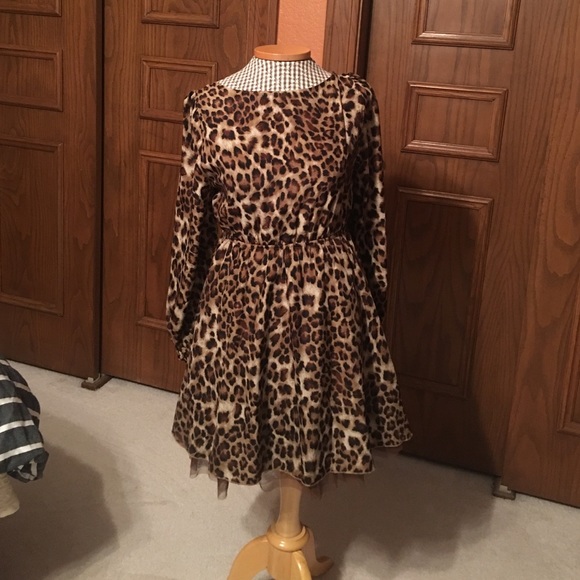 Leopard dress lace slip under. Fresh dry cleaned