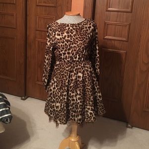 Leopard dress lace slip under. Fresh dry cleaned