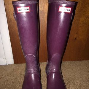 RARE Ruby Tall Glossy Hunter Boots
