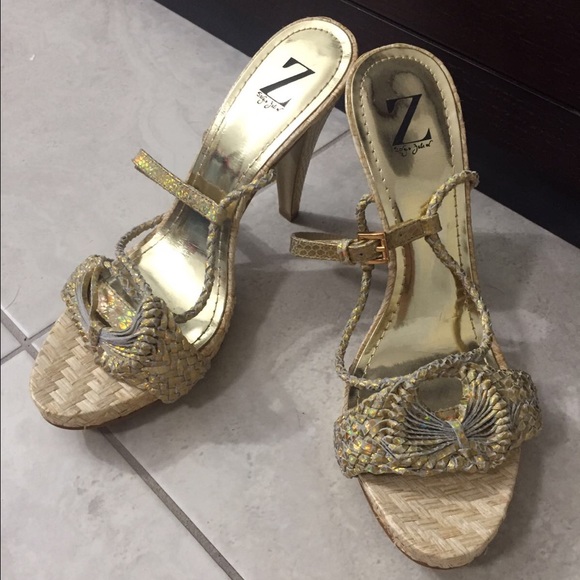 Gold shimmery heels