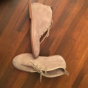 Tan suede booties