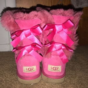 Pink Bailey Bow Ugg Boots