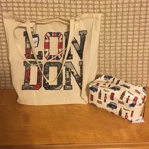 London Tote & Cosmetic Bag