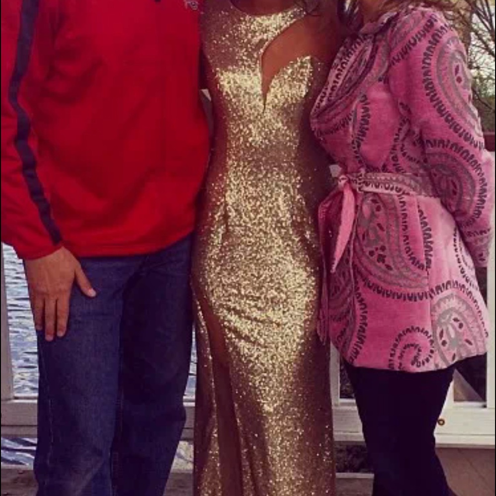 Gold Sequin Prom Dress