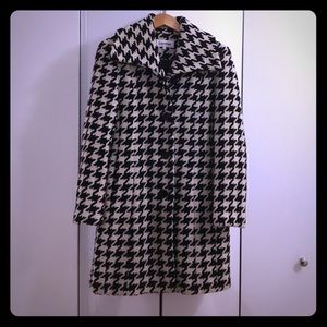 Calvin Klein heavy weight houndstooth coat sz 6