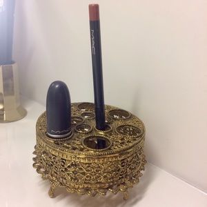 Vintage lipstick and makeup pencil holder ✨💛💄