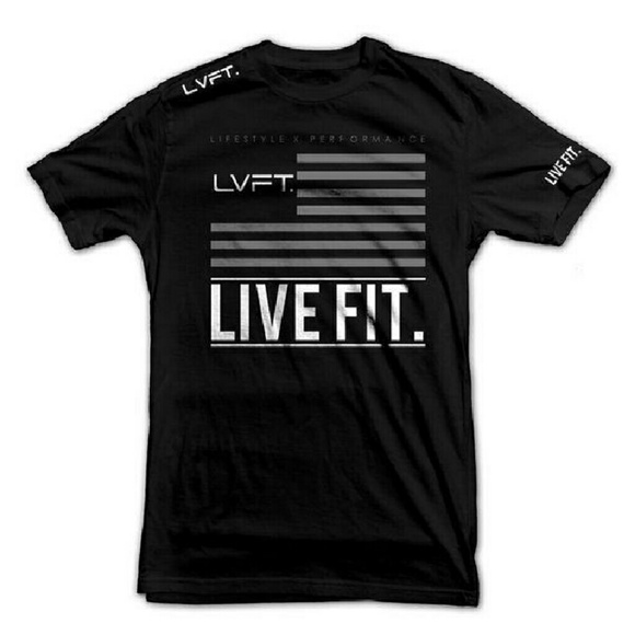Live Fit Flag Tee Mens S