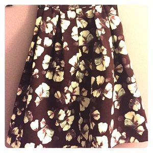 Burgundy midi flare skirt