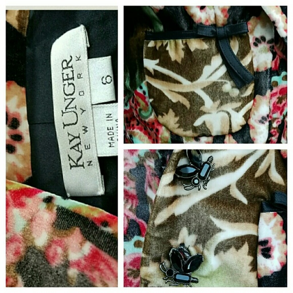 Jewel Button Velvet Blazer Jacket - Picture 4 of 4