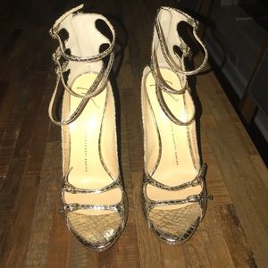 Giuseppe Zanotti gold heels never been worn