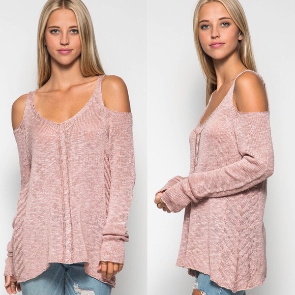 Cold Shoulder Knit Sweater - Picture 4 of 4