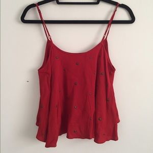 For love and lemons burnt red tank top