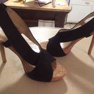 Nine West cork heels size 7