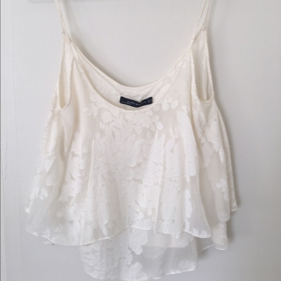 Zara cropped ruffle top