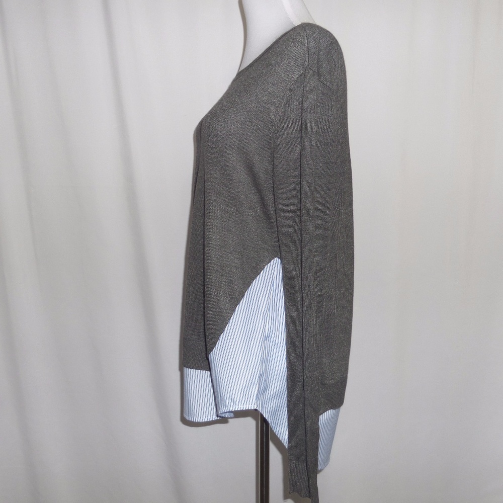 Gray Mock Layered Sweater - Picture 5 of 8