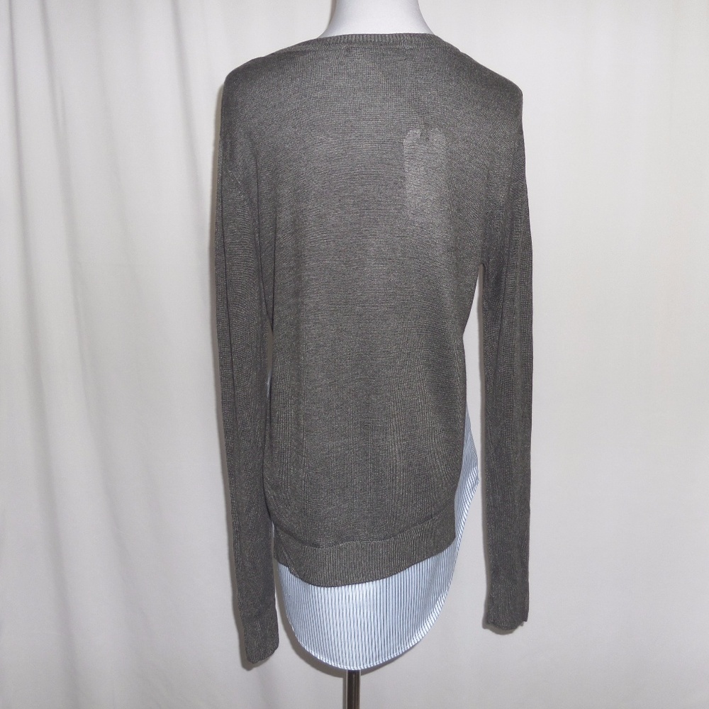 Gray Mock Layered Sweater - Picture 7 of 8