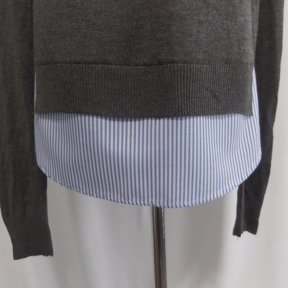 Gray Mock Layered Sweater - Picture 4 of 8
