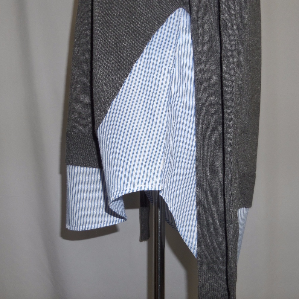Gray Mock Layered Sweater - Picture 6 of 8