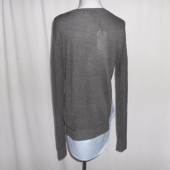 Gray Mock Layered Sweater - Picture 7 of 8