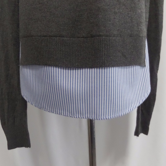 Gray Mock Layered Sweater - Picture 4 of 8