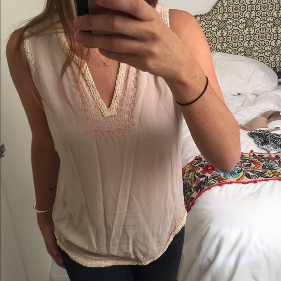 Love Stitch boho embroidered tank top