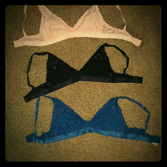 3 lace bralettes