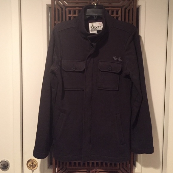 Charcoal Shadow Stripe Grey Full Zip Jacket