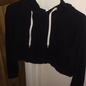 Black Crop Top Hoodie