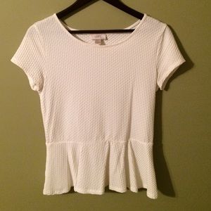 White peplum top