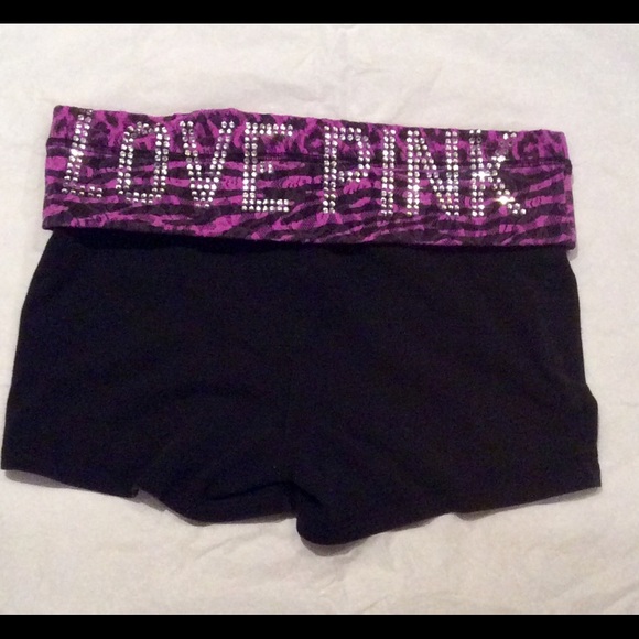 VS PINK lace&bling yoga shorts - Picture 1 of 4