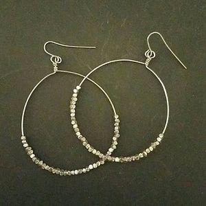 Silver Dangle Hoops