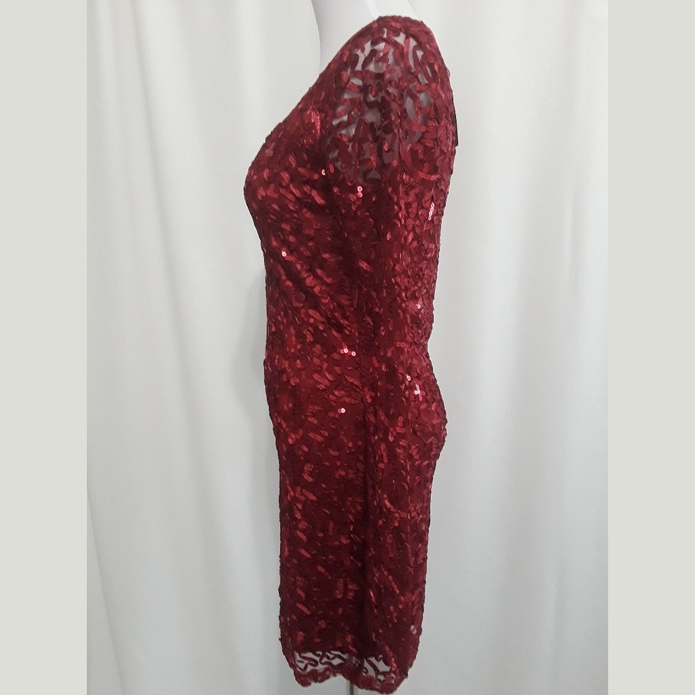 Red Sequins Cocktail Dress - Picture 6 of 8