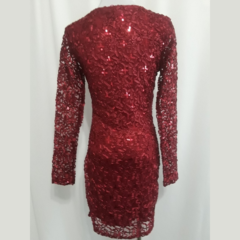 Red Sequins Cocktail Dress - Picture 7 of 8