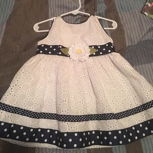 18M white dress with blue bow