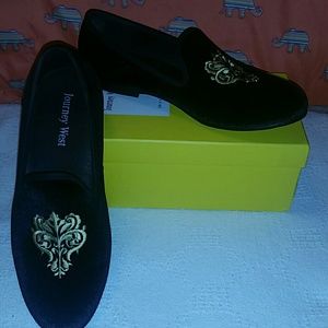 Men's Vintage Velvet Embroidery Noble Loafer Shoes