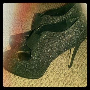 Sexy black platform high heals.