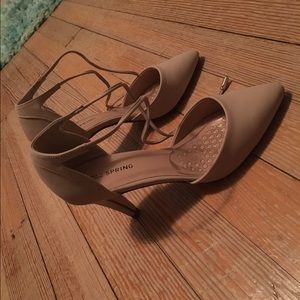 Nude Lace Up Heels