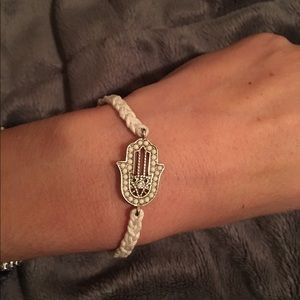 White Hamsa bracelet NWOT