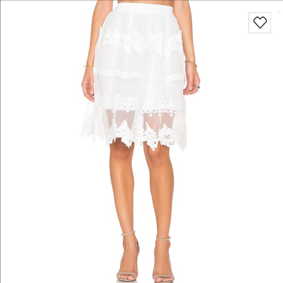 Endless Rose White Midi Skirt