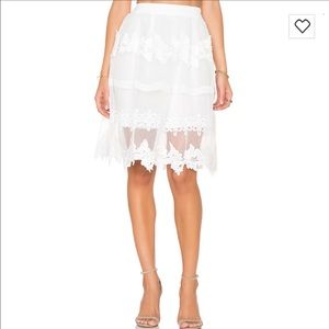 Endless Rose White Midi Skirt