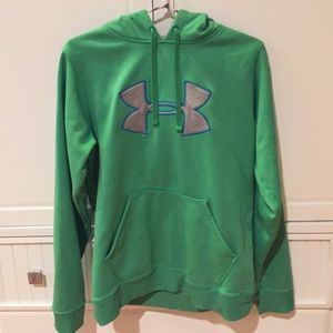 Under armor green sweatshirt with gray logo